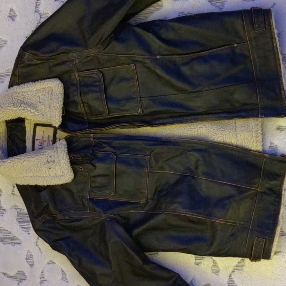 Wilson's Leather Mens Sherpa lined bomber jacket